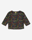 Snakes & Flowers Print 3/4 Sleeve Blouse