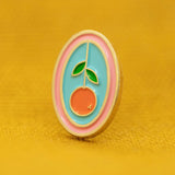 Orange Oval Enamel Pin