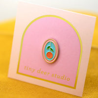 Orange Oval Enamel Pin