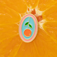 Orange Oval Enamel Pin