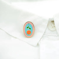 Orange Oval Enamel Pin