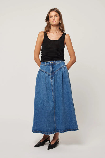 Leonie Skirt - Mid Vintage Blue