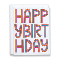 Letters Of The Rainbow Birthday Card