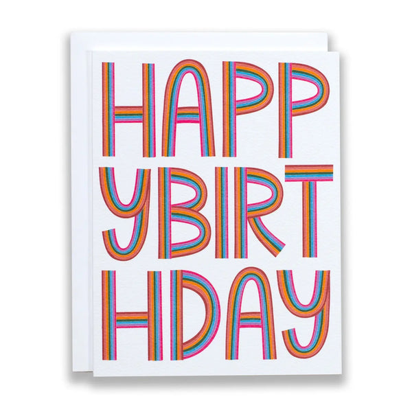 Letters Of The Rainbow Birthday Card