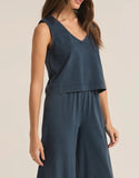 Sloane V Neck Tank - Midnight