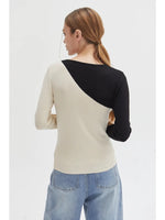 Colourblock Knit Sweater With Cut Out Detail