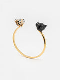 Black Panther & Leopard Face-To-Face Bracelet