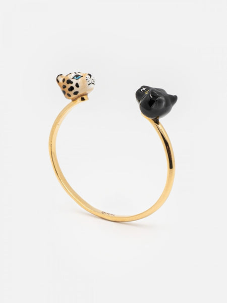 Black Panther & Leopard Face-To-Face Bracelet