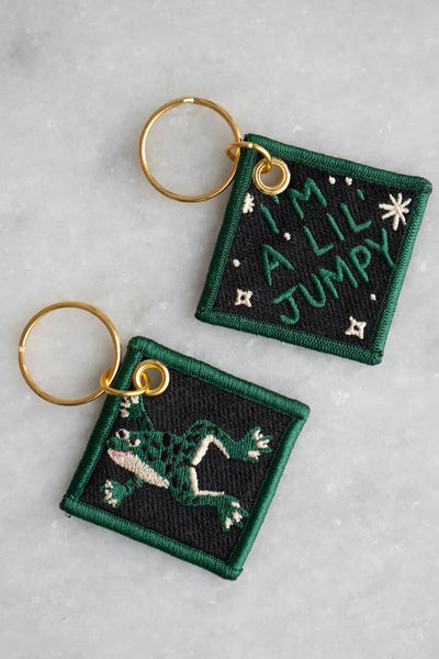 I'm A Lil Jumpy Embroidered Keychain