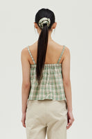 Elastic Plaid Tank