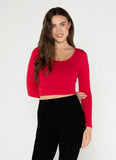 Bamboo Long Sleeve Crop Scoop Neck Top