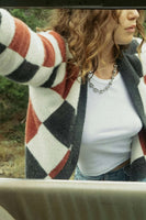 Rivington Cardigan - Cowhide/Whitecap/Black Check