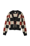 Rivington Cardigan - Cowhide/Whitecap/Black Check