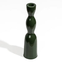 Wave Candleholder Tall - Dark Green