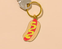 Hot Dog Enamel Keychain