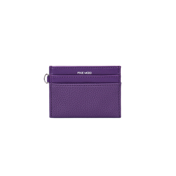 Alex Card Holder - Plum Pebbled